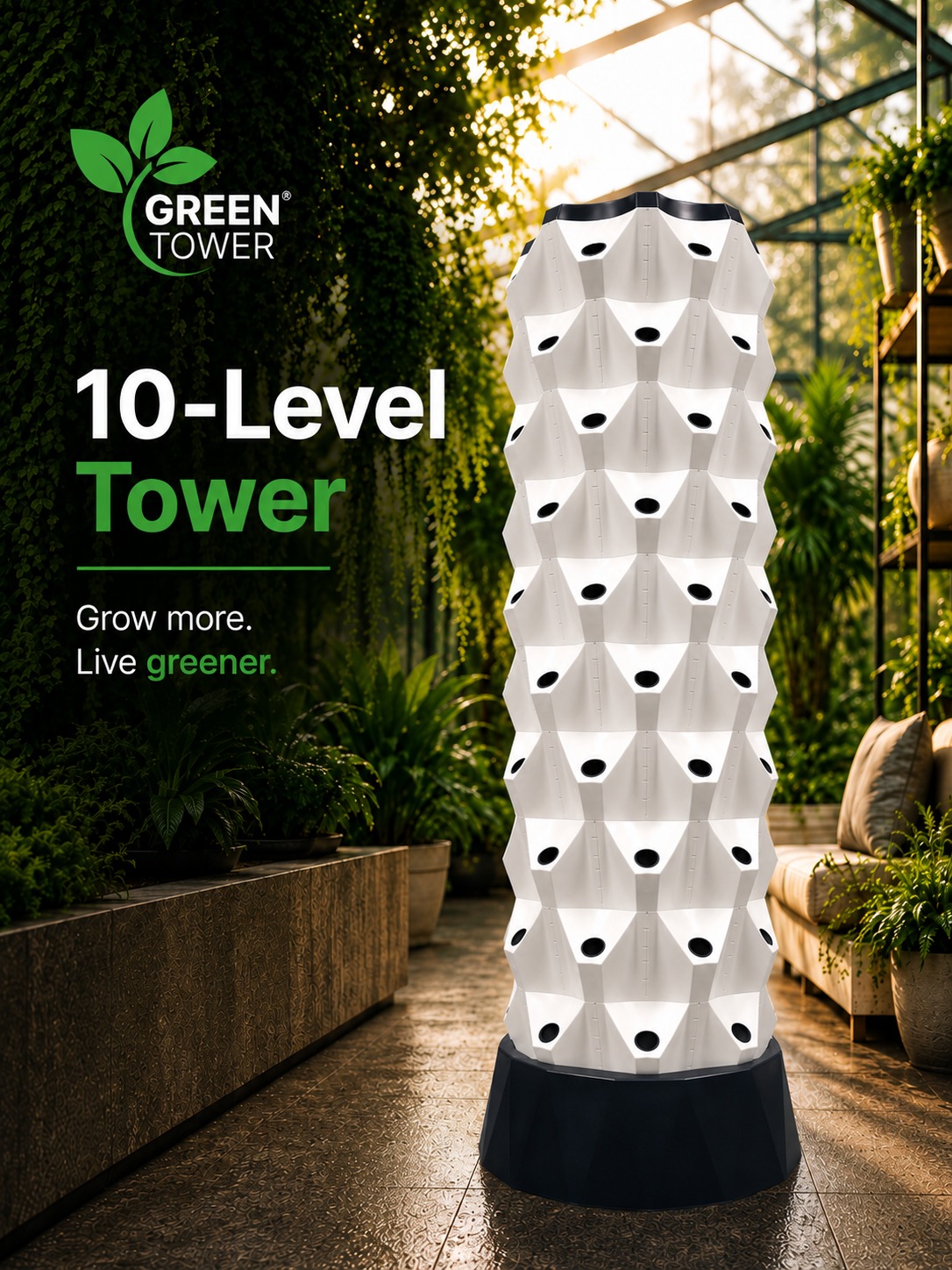 Aeroponic Pineapple Vertical Tower 10 Layer 80 Pods