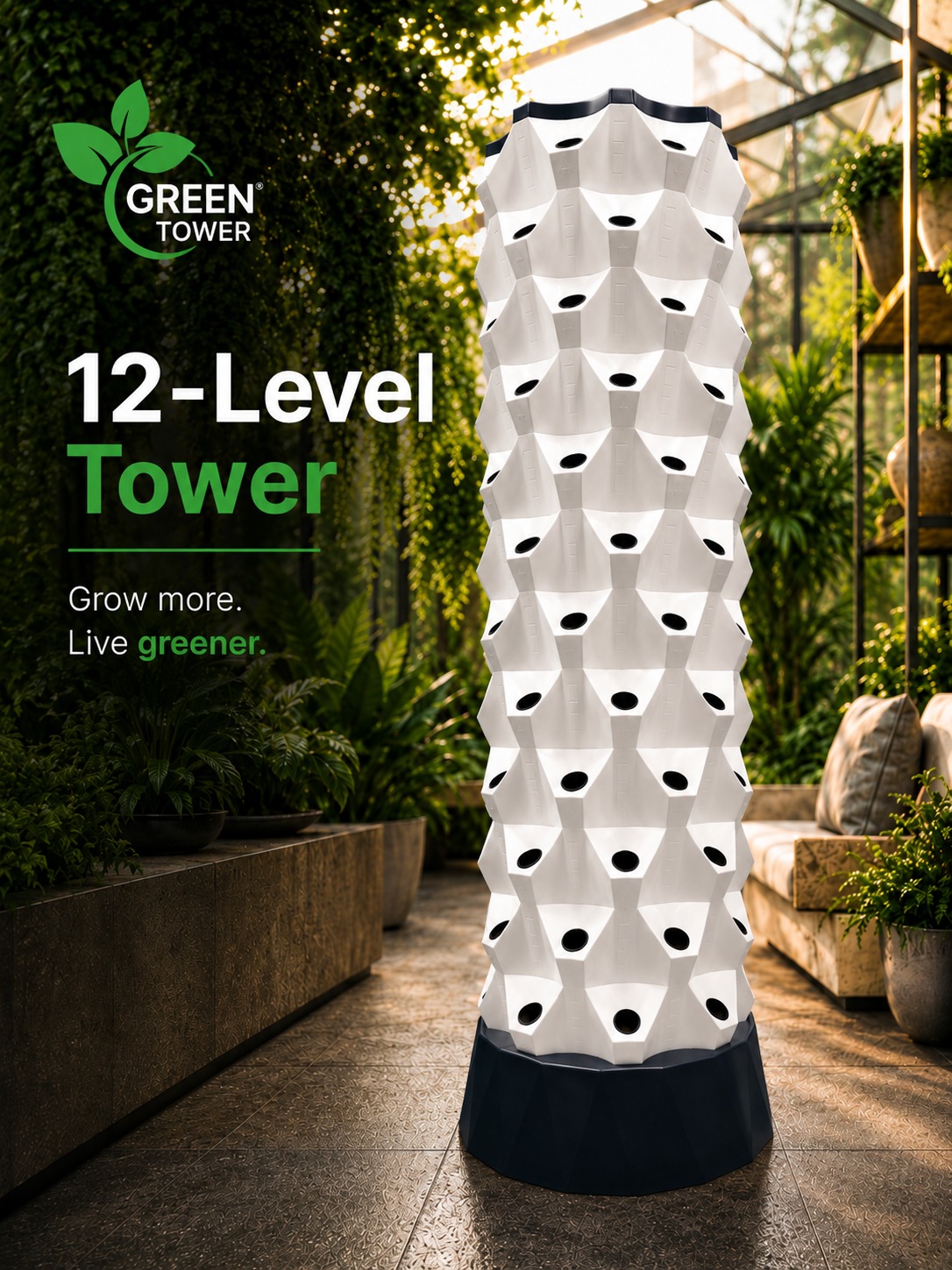Aeroponic Pineapple Vertical Tower 12 Layer 96 Pods
