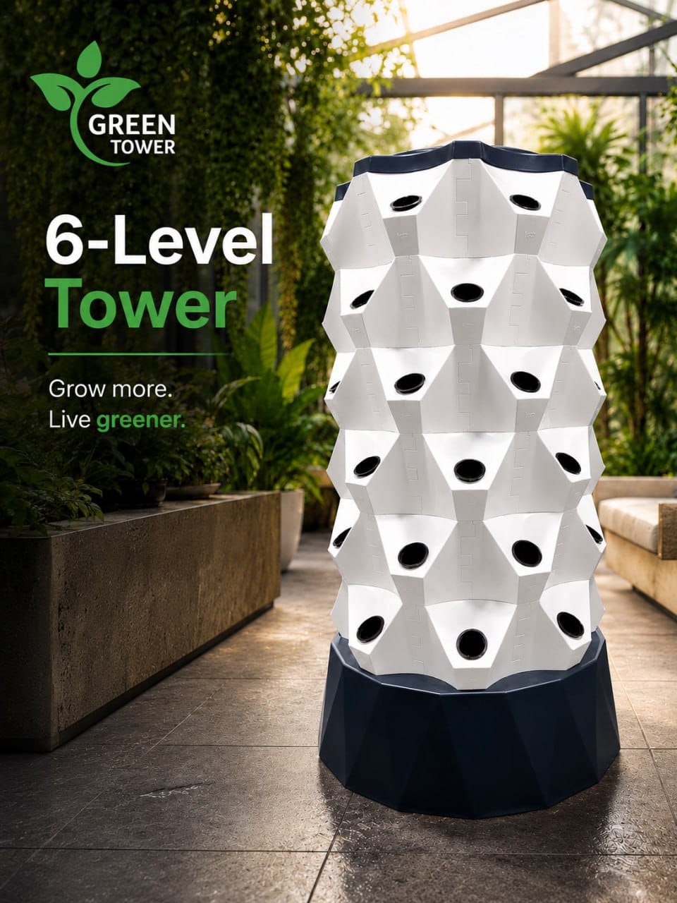 Aeroponic Pineapple Vertical Tower 6 Layer 48 Pods